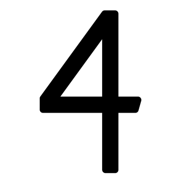 Numero Civico - autoadesivo "4" - 152 mm in nero