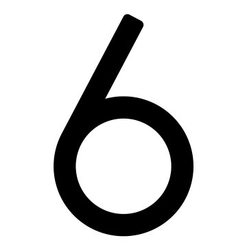 Numero Civico - autoadesivo "6" - 152 mm in nero