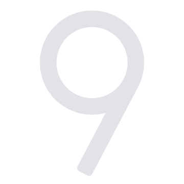 Numero Civico - autoadesivo "9" - 245 mm in bianco