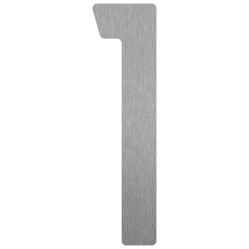 Numero Civico - autoadesivo  "1" - 76 mm in acciaio inossidabile