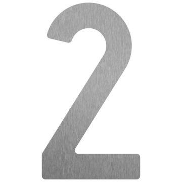 Numero Civico - autoadesivo "2" - 76 mm in acciaio inossidabile
