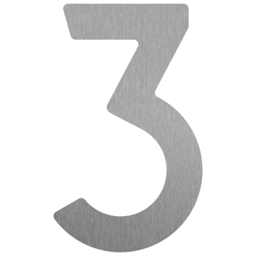 Numero Civico - autoadesivo "3" - 76 mm in acciaio inossidabile