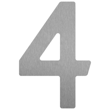 Numero Civico - autoadesivo "4" - 76 mm in acciaio inossidabile
