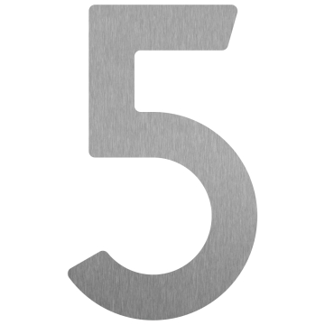 Numero Civico - autoadesivo "5" - 76 mm in acciaio inossidabile