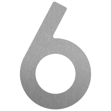 Numero Civico - autoadesivo "6" - 76 mm in acciaio inossidabile