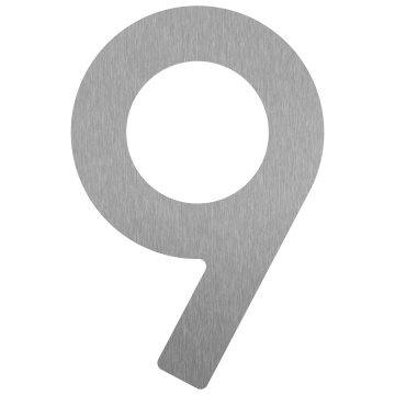 Numero Civico - autoadesivo "9" - 76 mm in acciaio inossidabile