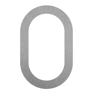 Numero di casa autoadesivo "0" - 152 mm in acciaio inossidabile