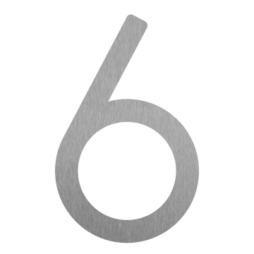 Numero di casa autoadesivo "6" - 152 mm in acciaio inossidabile