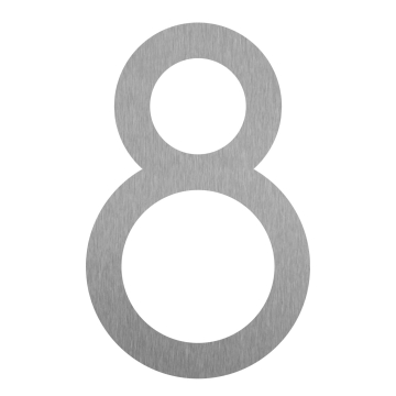 Numero di casa autoadesivo "8" - 152 mm in acciaio inossidabile