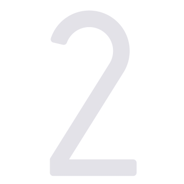 Numero Civico  moderno '' 2 '' - 200 mm in bianco
