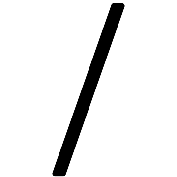 Numero Civico Sign Slash Modern ''/'' - 245 mm in nero