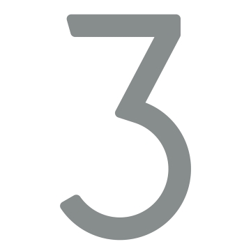 Numero Civico moderno '' 3 '' - 200 mm in grigio metallico