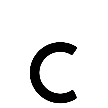 Numero Civico Lettera moderna '' c '' - 200 mm in nero