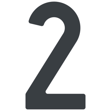 Numero Civico - autoadesivo "2" - 76 mm in antracite