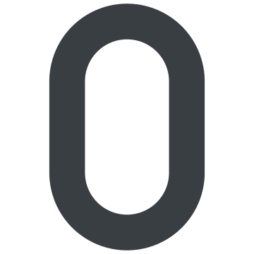 Numero Civico - autoadesivo "0" - 40 mm in antracite