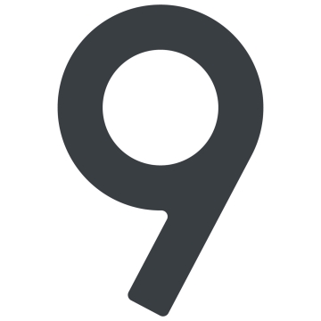 Numero Civico - autoadesivo  "9" - 40 mm in antracite