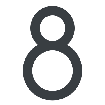 Numero Civico - autoadesivo "8" - 152 mm in antracite