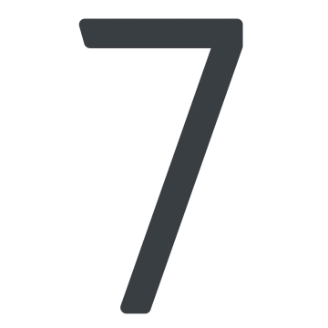 Numero Civico  moderno '' 7 '' - 152 mm in antracite