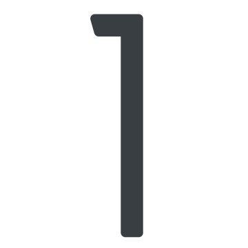 Numero Civico moderno '' 1 '' - 245 mm in antracite