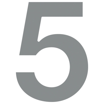 Numero Civico ''5'' Grigio metallizzato