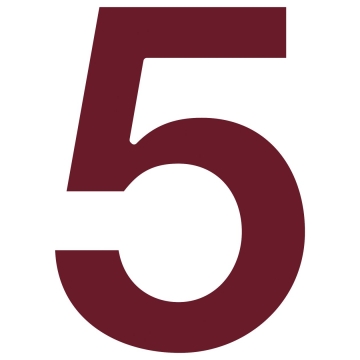 Numero Civico  ''5'' Rosso