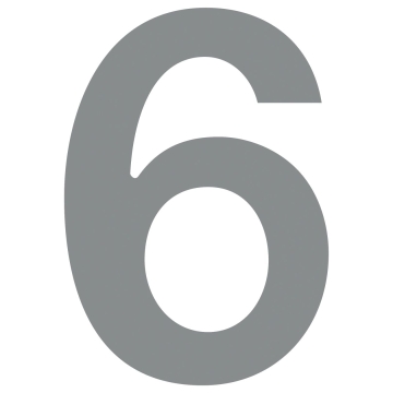 Numero Civico  ''6'' Grigio metallizzato