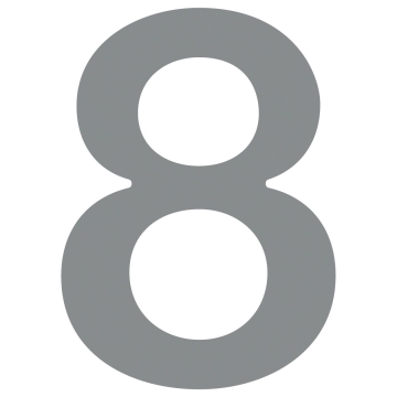 Numero Civico ''8'' Grigio metallizzato