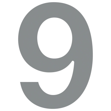 Numero Civico  ''9'' Grigio metallizzato