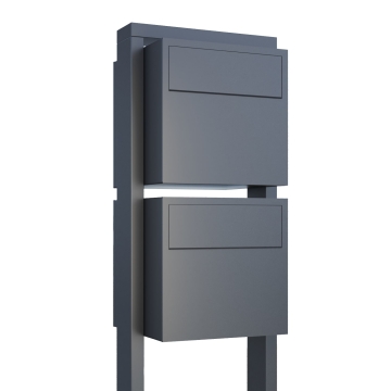 Cassetta postale con supporto Lucera for Two in Antracite | con rimozione posteriore