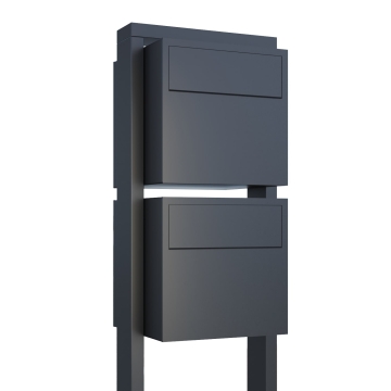 Cassetta postale con supporto Lucera for Two in Nero | con rimozione posteriore