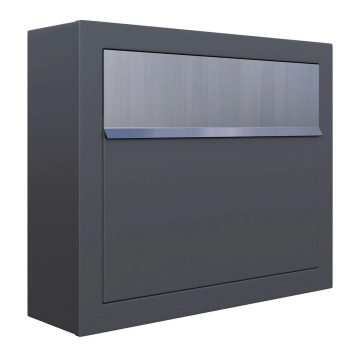 Cassetta postale Elegance Rosso con ribaltina in antracite-accaio inox