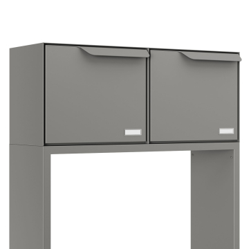 Cassetta postale con scomparto per pacchi Rotterdam for Two in Grigio Metallizzato