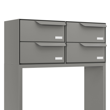 Sistema di cassette postali Rotterdam for Four in Grigio Metallizzato