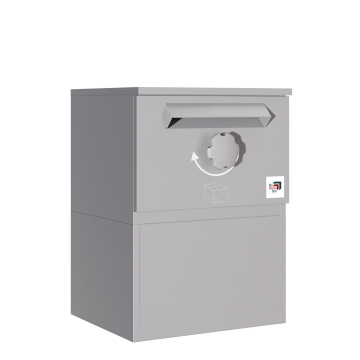 Cassetta postale per pacchi Kiel con tetto piano - Taglia M in Grigio agata | Rimozione dal retro - indipendente