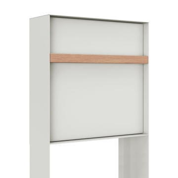 Cassetta postale Oxford in bianco con manico in legno