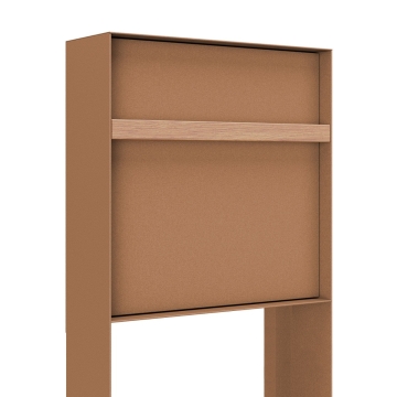Cassetta postale Oxford ruggine con manico in legno