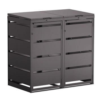 Box copri bidoni Kim per due 120L in Nero