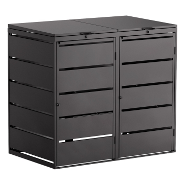 Box copri bidoni Edda per due 240L in Nero