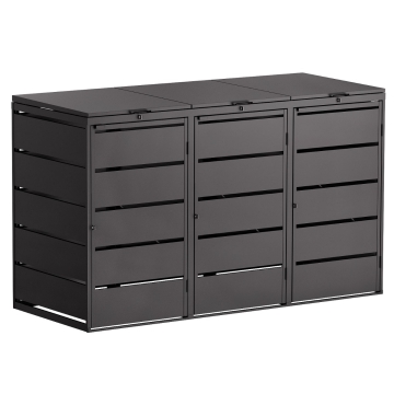 Box copri bidoni Edda per tre 240L in Nero