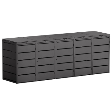 Box copri bidoni Edda per cinque 240L in Nero