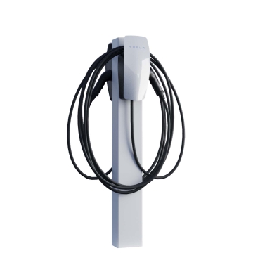 Supporto Tesla VoltStand for Two con ancoraggio a terra bianco