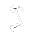 Numero Civico moderno '' 2 '' - 245 mm in bianco thumbnail