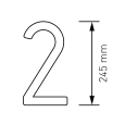 Numero Civico moderno '' 2 '' - 245 mm in bianco thumbnail