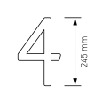 Numero Civico '' 4 '' - 245 mm in acciaio inossidabile thumbnail