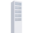 Cassetta postali in serie Monolith for Five Bianco con ribaltina in acciaio inox thumbnail