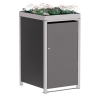 Box copri bidoni Emma per uno 120L in Antracite con cornice grigio segnale