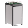 Box copri bidoni Emma per uno 120L in Grigio chiaro metallizzato con cornice grigio scuro