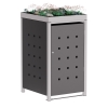 Box copri bidoni Martha per uno 240L in Antracite con cornice grigio segnale
