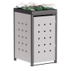 Box copri bidoni Martha per uno 240L in Grigio chiaro metallizzato con cornice grigio scuro