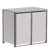 Box copri bidoni Hugo per due 240L in Grigio chiaro metallizzato con cornice grigio scuro